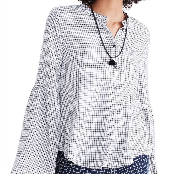 Madewell Bell Sleeve Button Down Blouse XL - Picture 7 of 7